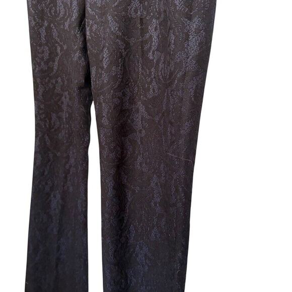 Cache Womens Textured Lace Bootcut Stretch Black Whimsigoth Floral Pants sz 14 - Picture 9 of 16